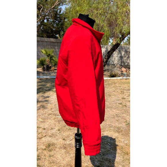 British Mist Detachable Hood Unisex EU50/Men's Lg Fire Red Parka Jacket Coat EUC - Picture 5 of 11